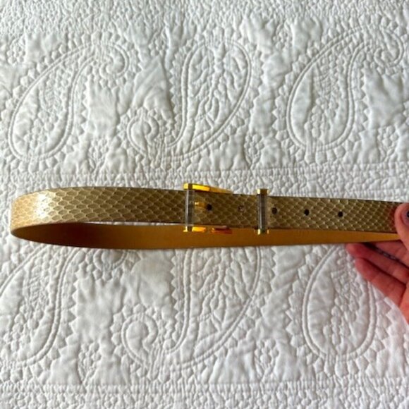 vintage snakeskin belt with bakelite and gold tone Accessories - vintage snakeskin belt with bakelite and gold tone buckle